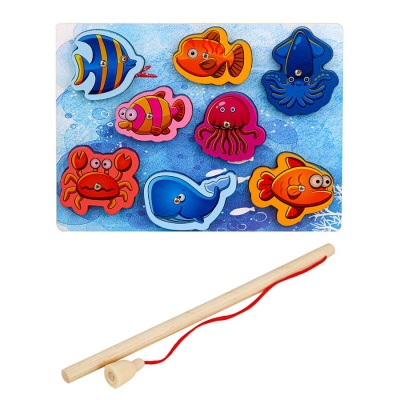 Деревянная магнитная рыбалка Морские друзья Рыжий Кот G261-264 1